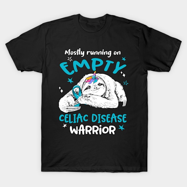 Mostly running on Empty Celiac Disease Warrior T-Shirt by ThePassion99